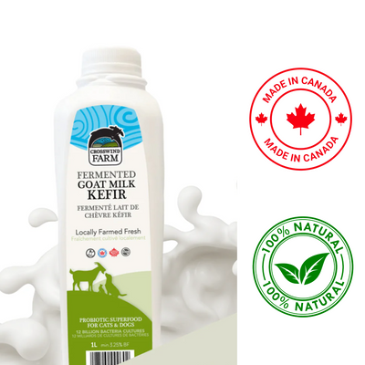 Crosswind Farms goat milk for pets in a bottle, 100% natural probiotic superfood for dogs and cats