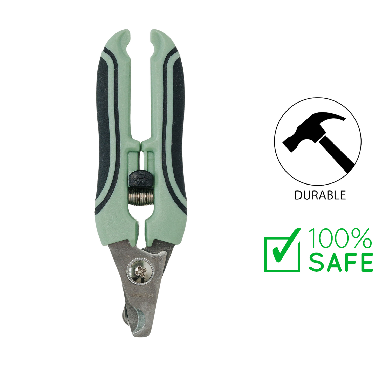 Dexypaws large dog nail clipper with ergonomic green and black handle for safe durable trimming