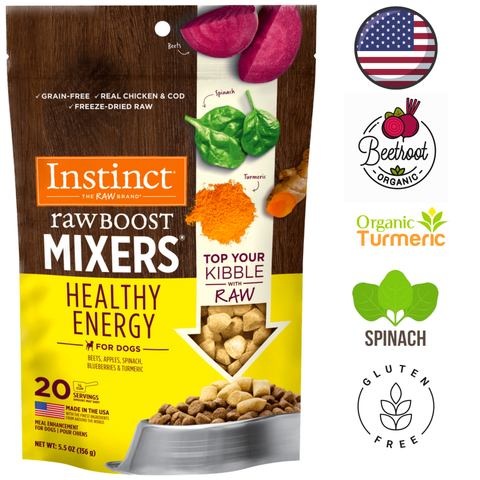 Instinct Raw Boost Mixers dog dehydrated freeze dried healthy energy grain free with beet spinach turmeric