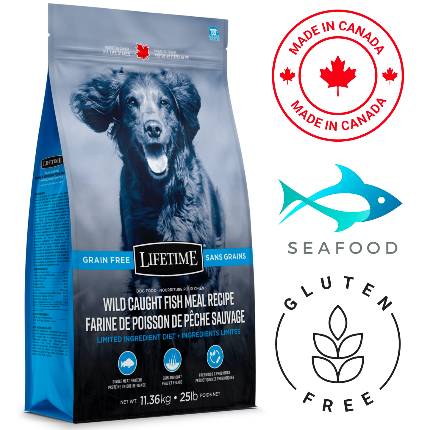 Lifetime - Grain-Free Wild Caught Fish Dog Food - 11.36 Kg