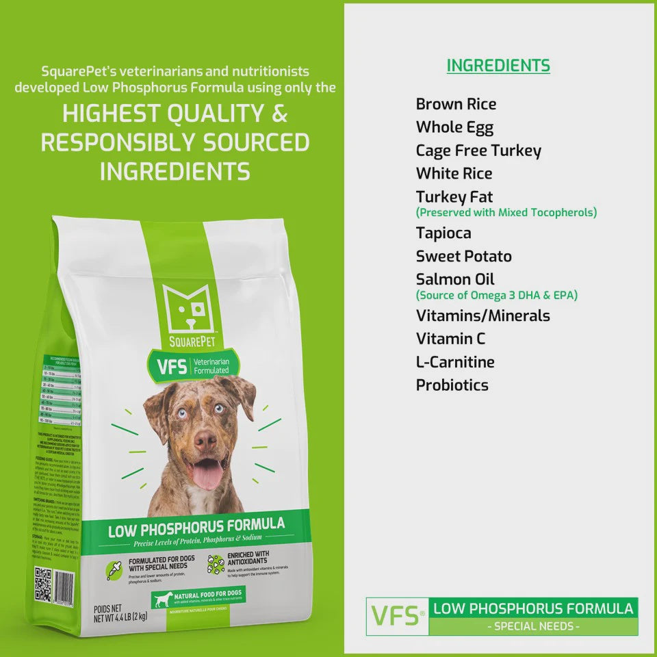SquarePet - Low Phosphorus Dry Dog Food - 4.4 lb, 22 lb 4