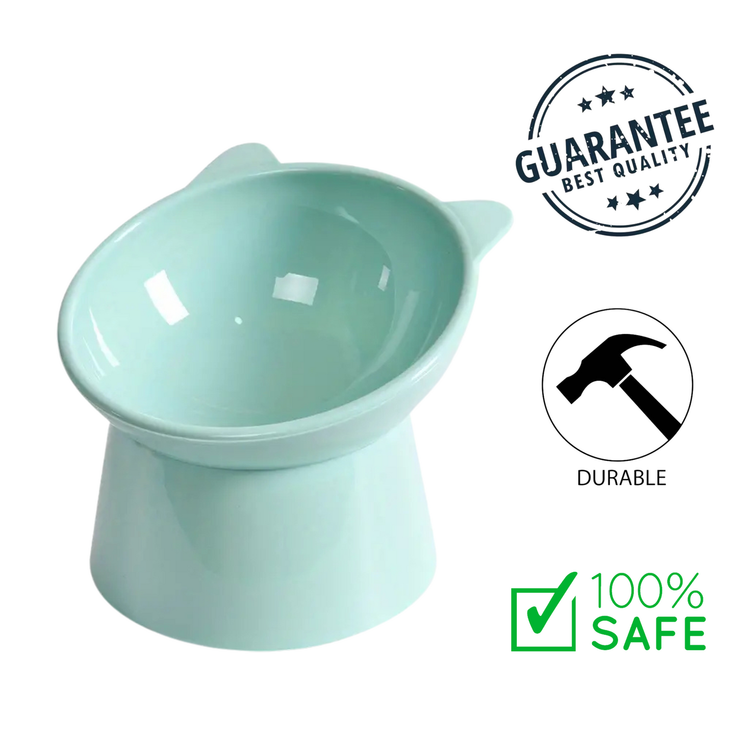 Ashario Pets - Modern Nordic Pet Feeder Tilted - Moss Green 2