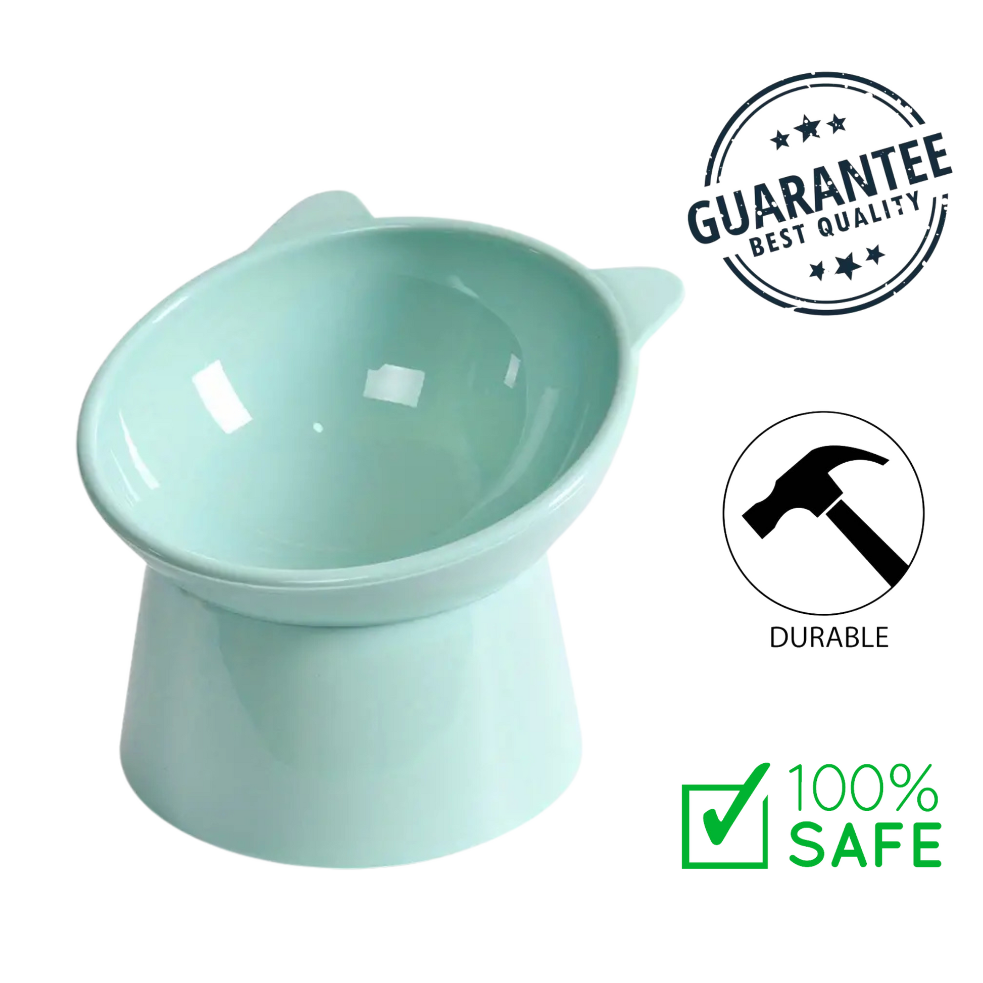 Ashario Pets - Modern Nordic Pet Feeder Tilted - Moss Green 2