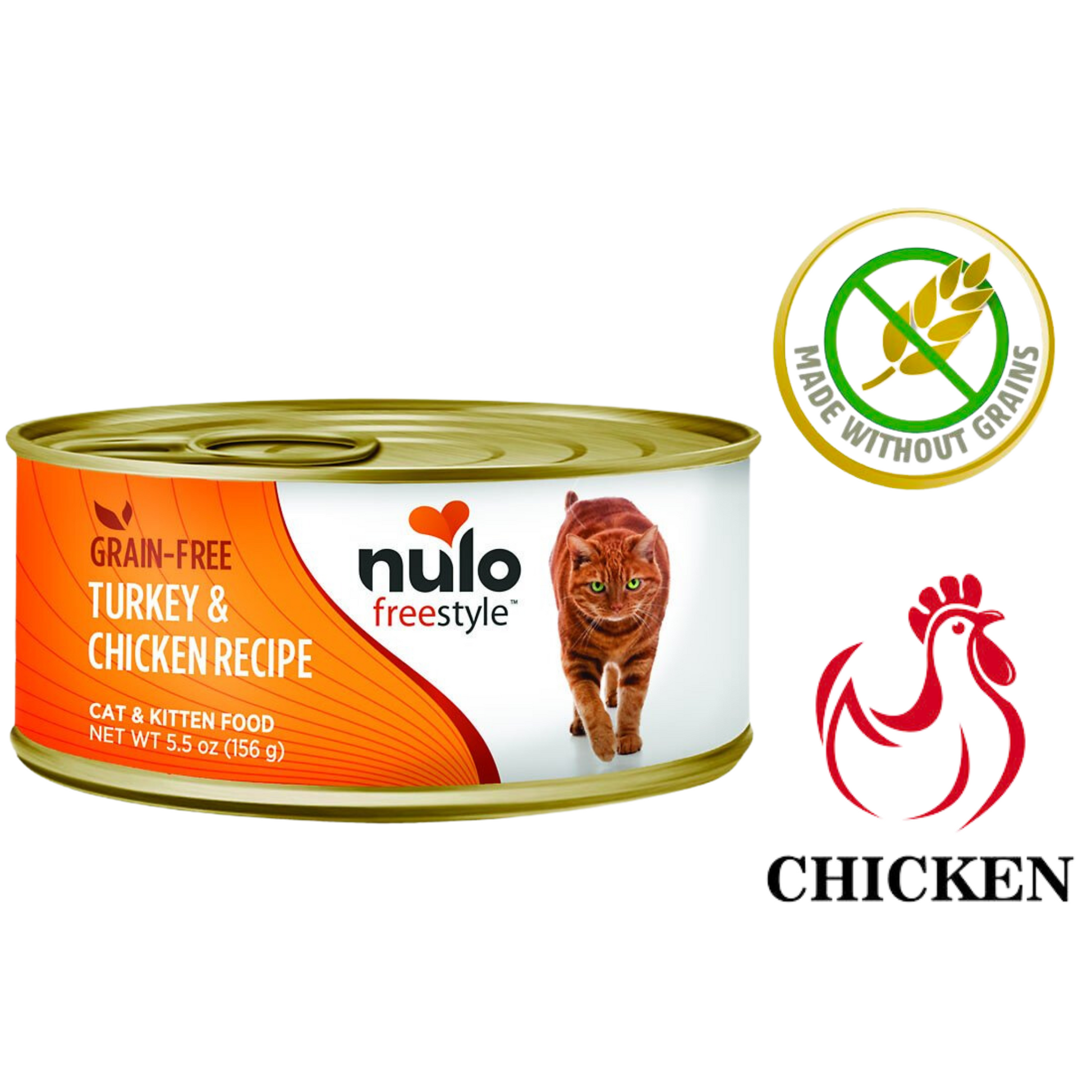 Nulo freestyle turkey chicken cat food grain-free wet cat and kitten food can 5.5 oz