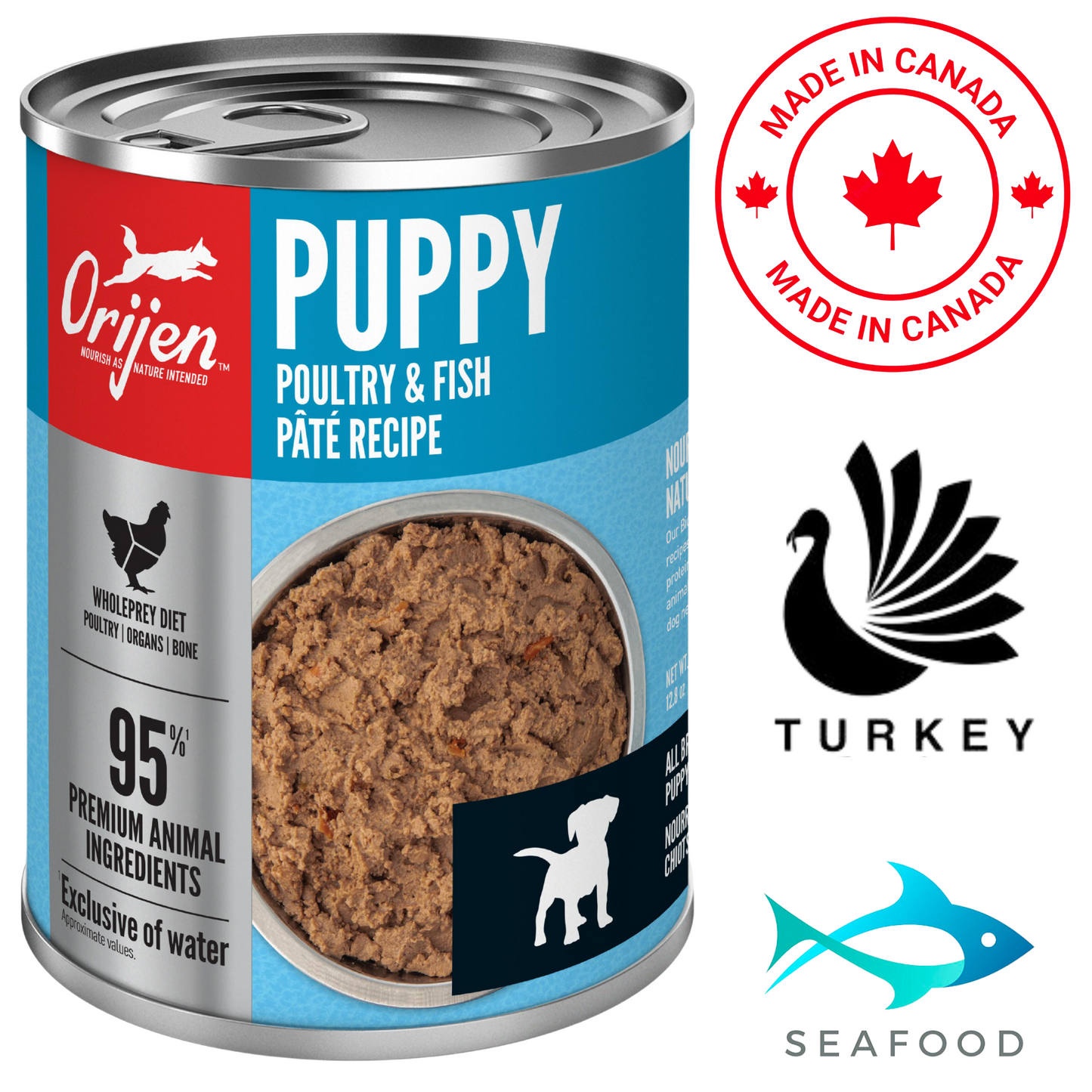 Orijen - Puppy Poultry & Fish Pate Canned Dog Food - 12.8 Oz