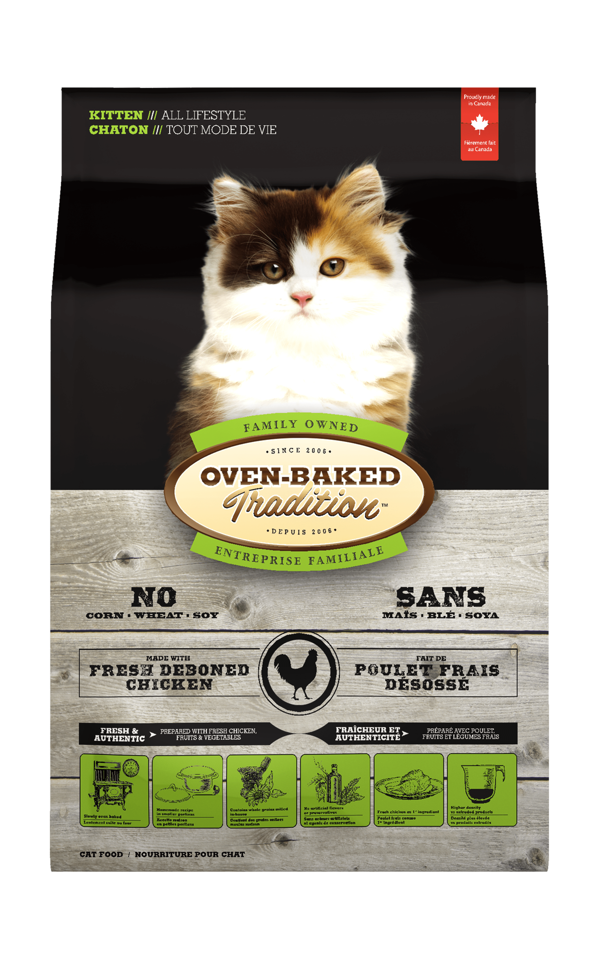 Oven Baked Tradition Kitten Chicken Food with Fresh Deboned Chicken for a Balanced Diet