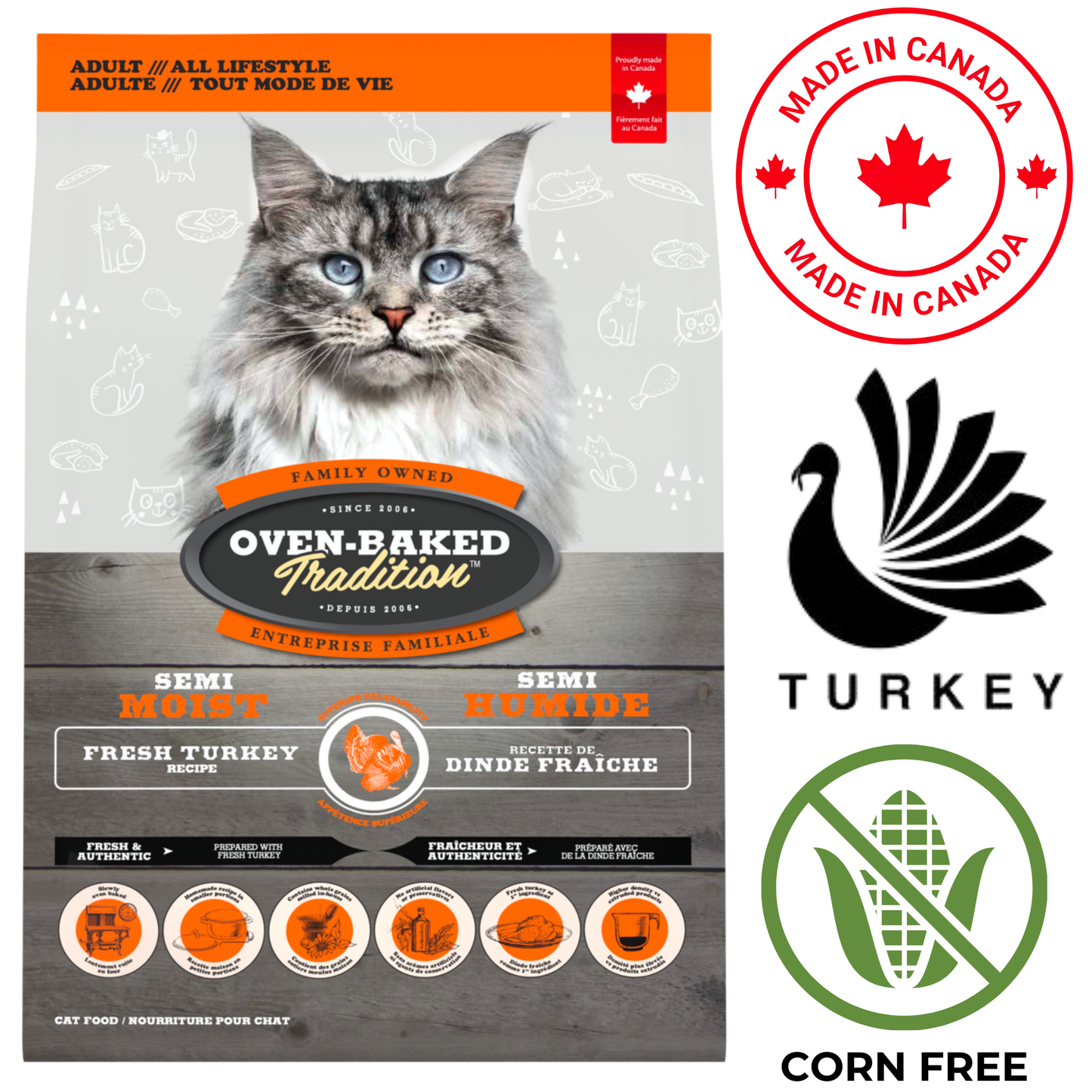Oven Baked Tradition cat dry food with oven baked turkey cat food semi moist for adult cats
