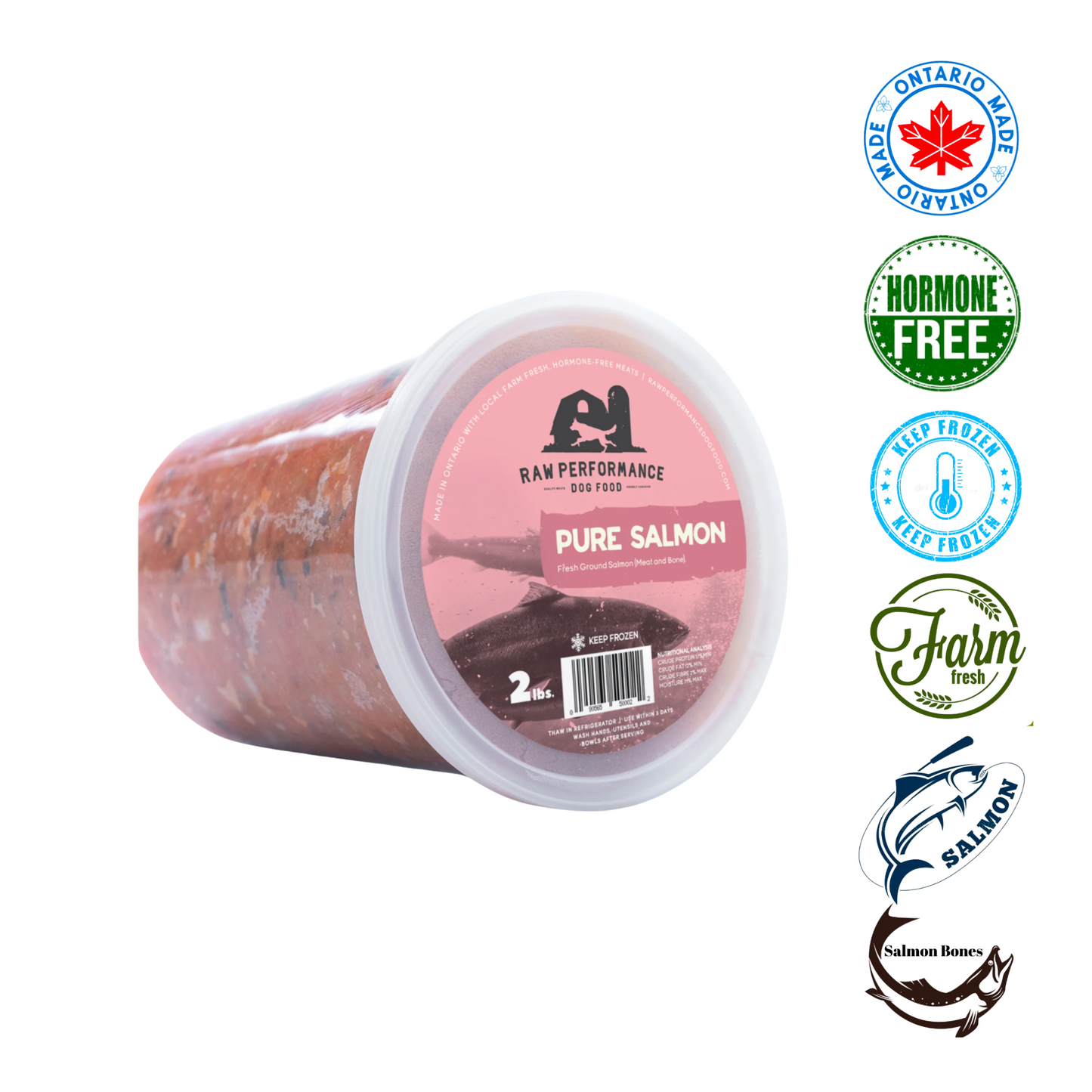 Raw Performance - Pure Salmon Raw Dog Food - 1 lb, 2 lb, 4 lb