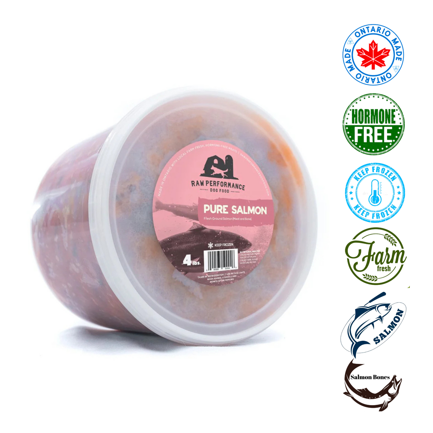 Raw Performance - Pure Salmon Raw Dog Food - 1 lb, 2 lb, 4 lb