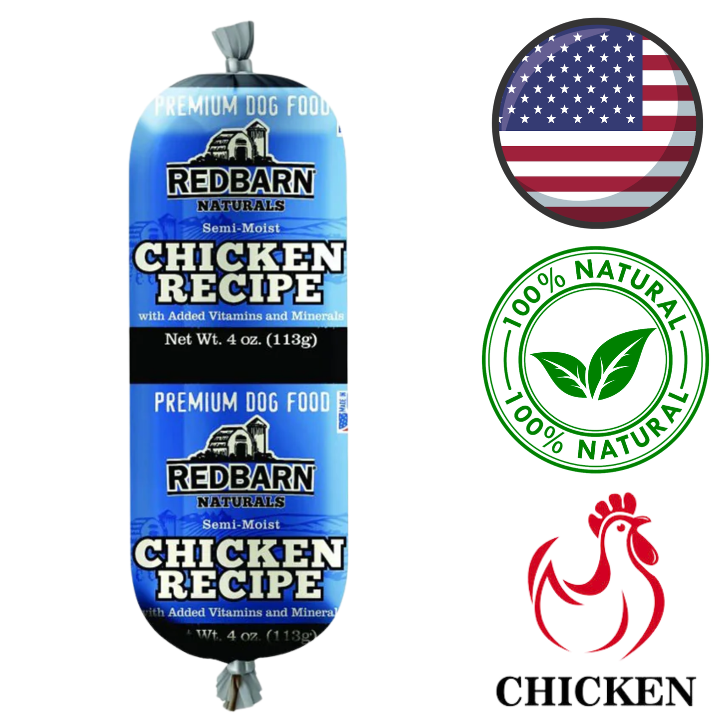 RedBarn - Chicken Roll Dog Food - 4 Oz