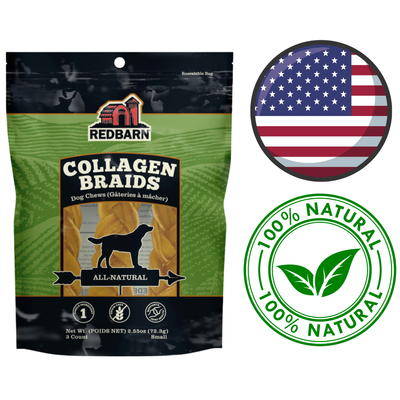 RedBarn collagen dog chews small pack with all natural collagen braids for dogs