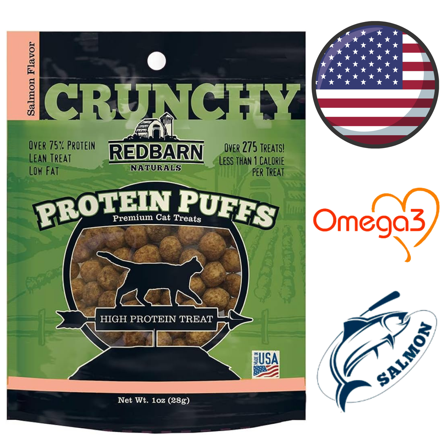 RedBarn - 蛋白质泡芙鸡肉猫零食 - 28克