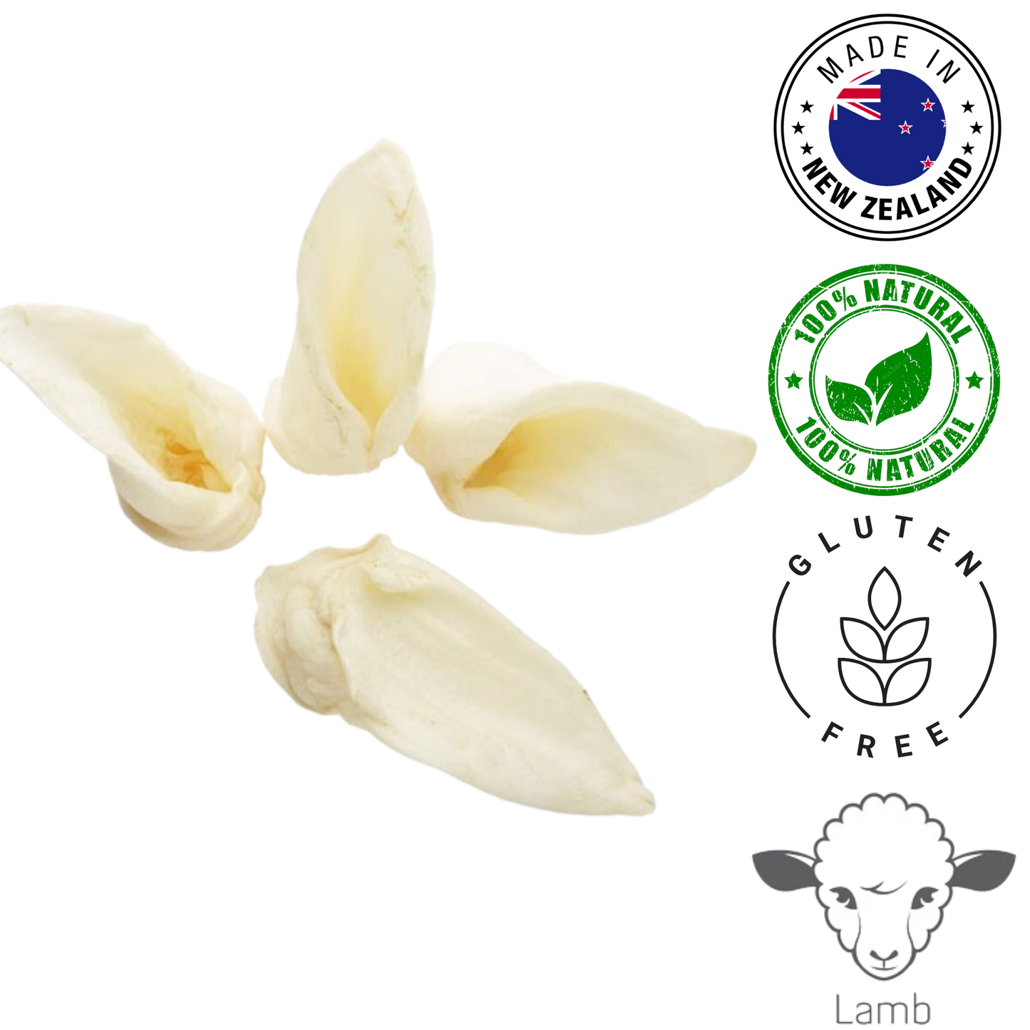 RedBarn lamb ear dog treats made in New Zealand gluten free and 100 percent natural