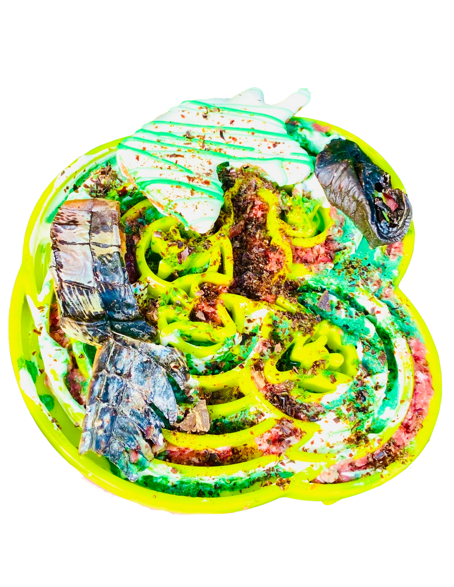 Rover Pet Crocodile Chips for Dogs in a Colorful Display of Tasty Treats