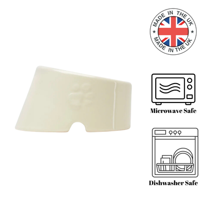 Scruffs slant grey pet bowl with angled design made in the UK microwave and dishwasher safe