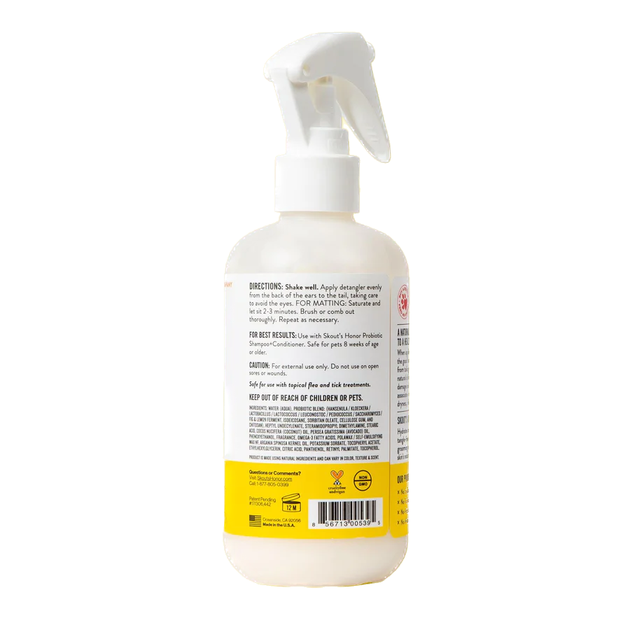 Skout Honour honeysuckle pet detangler spray bottle for dog and cat grooming with spray nozzle