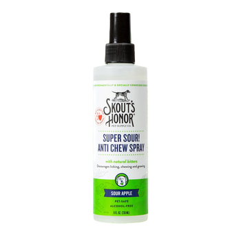 Skouts Honour anti chew spray bottle with sour apple flavor for pet health and wellness