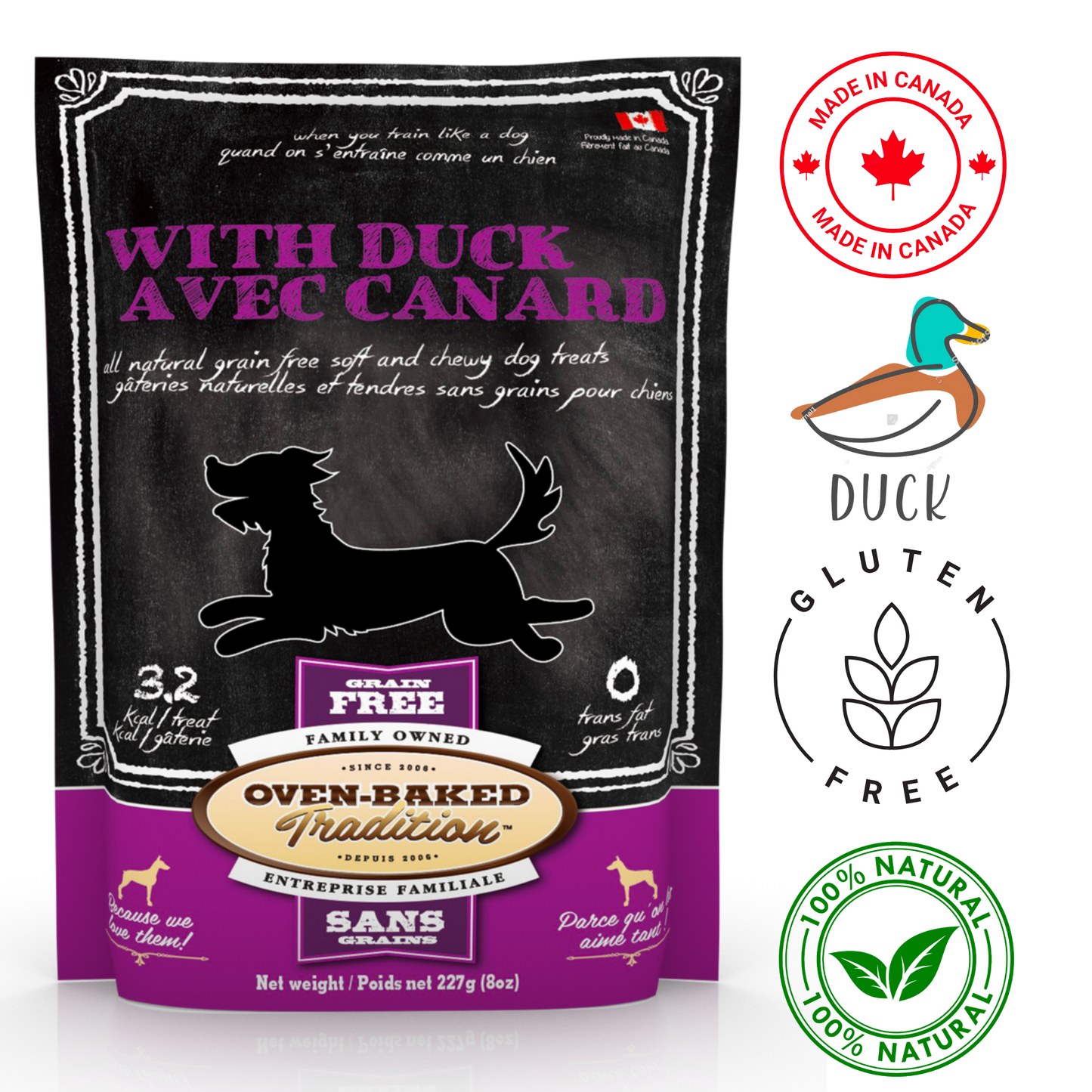 Oven-Baked Tradition - Soft And Chewy Duck Dog Treats - 8 Oz