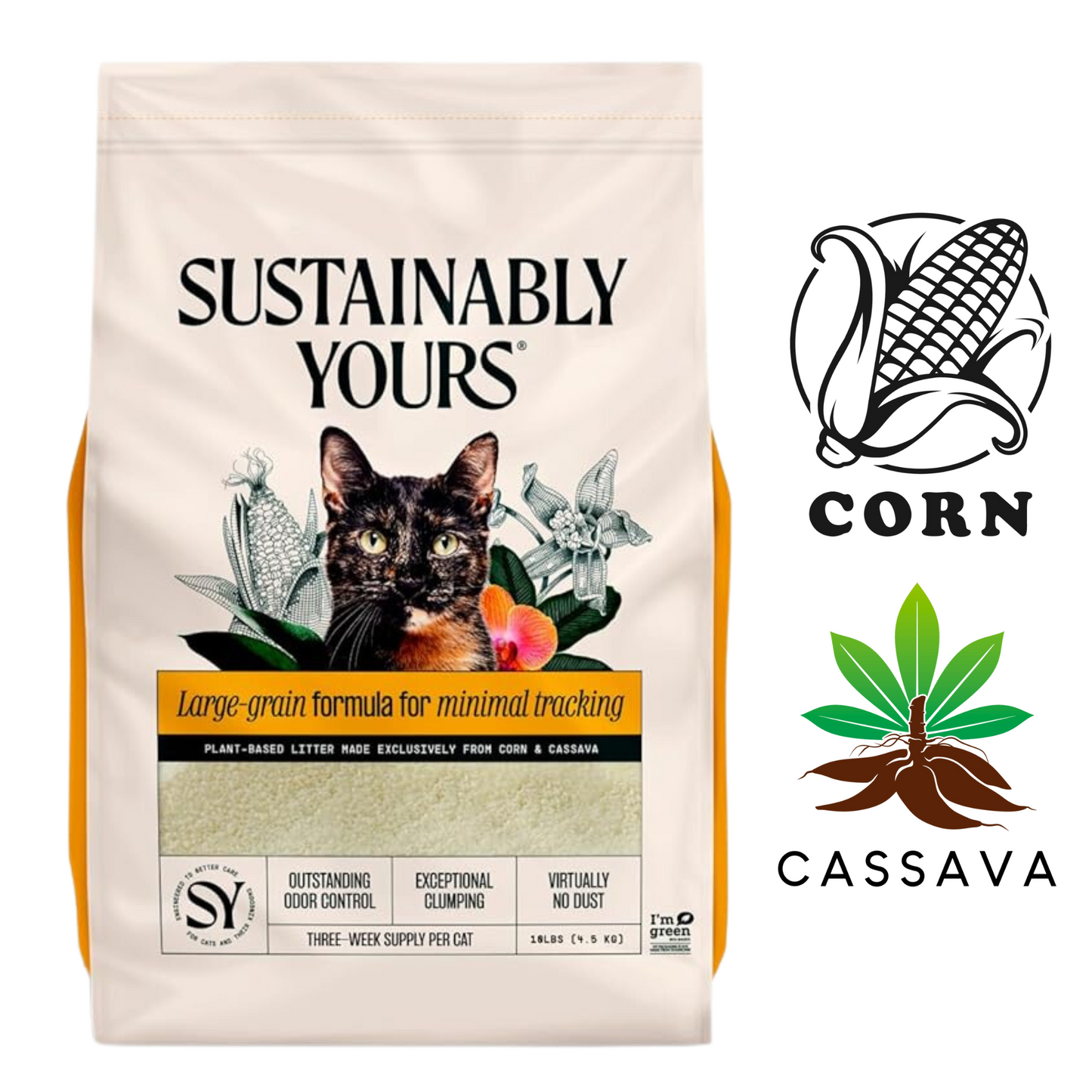 Sustainably Yours - Large-Grain Formula for Minimal Tracking Cat - 26 lb