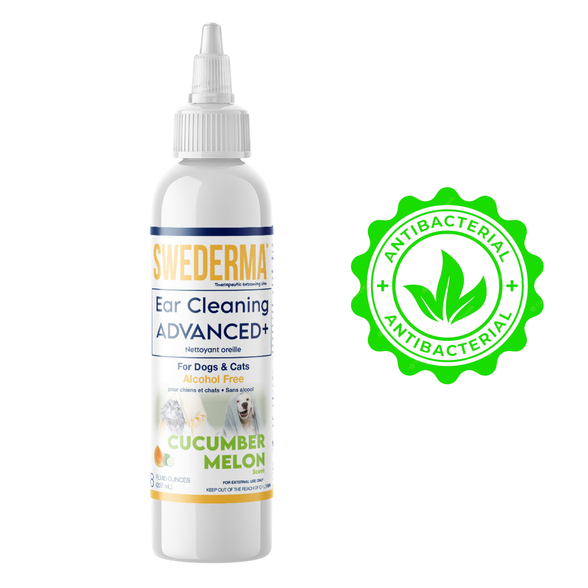 Swederma therapeutic ear cleaner for pets in cucumber melon scent with antibacterial properties