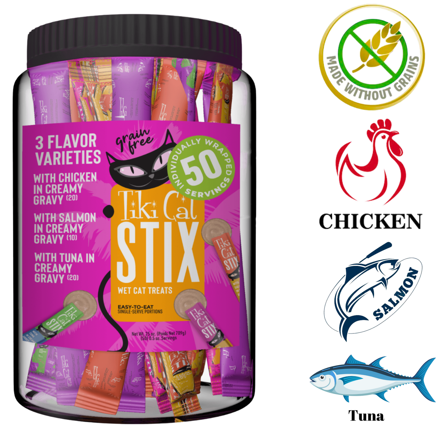 Tiki Cat - STIX Variety Pack Cat Treats - 50 Count