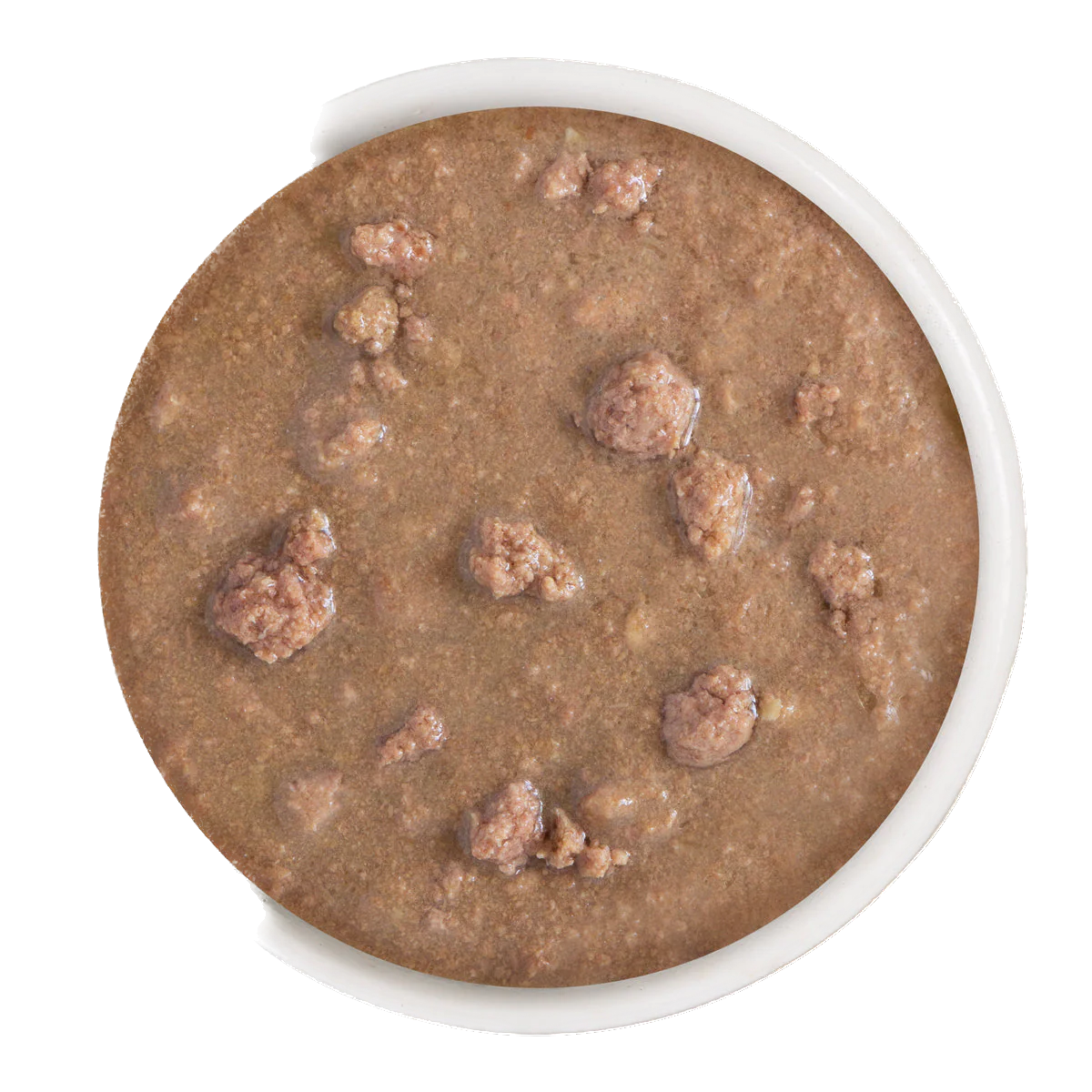 Weruva BFF Text Me cat food showing chunky wet canned food in a white bowl