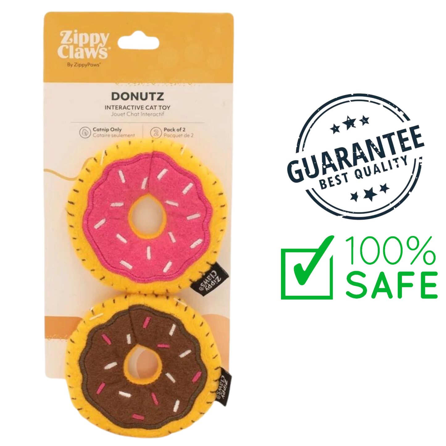 ZippyClaws - 瓢虫和蜜蜂猫玩具 - 2 件装