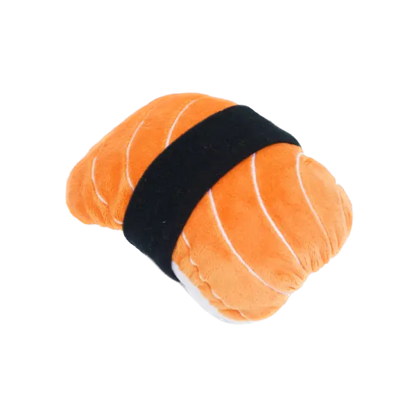 Zippypaws sushi dog toy plush soft orange sushi roll with black band for dogs