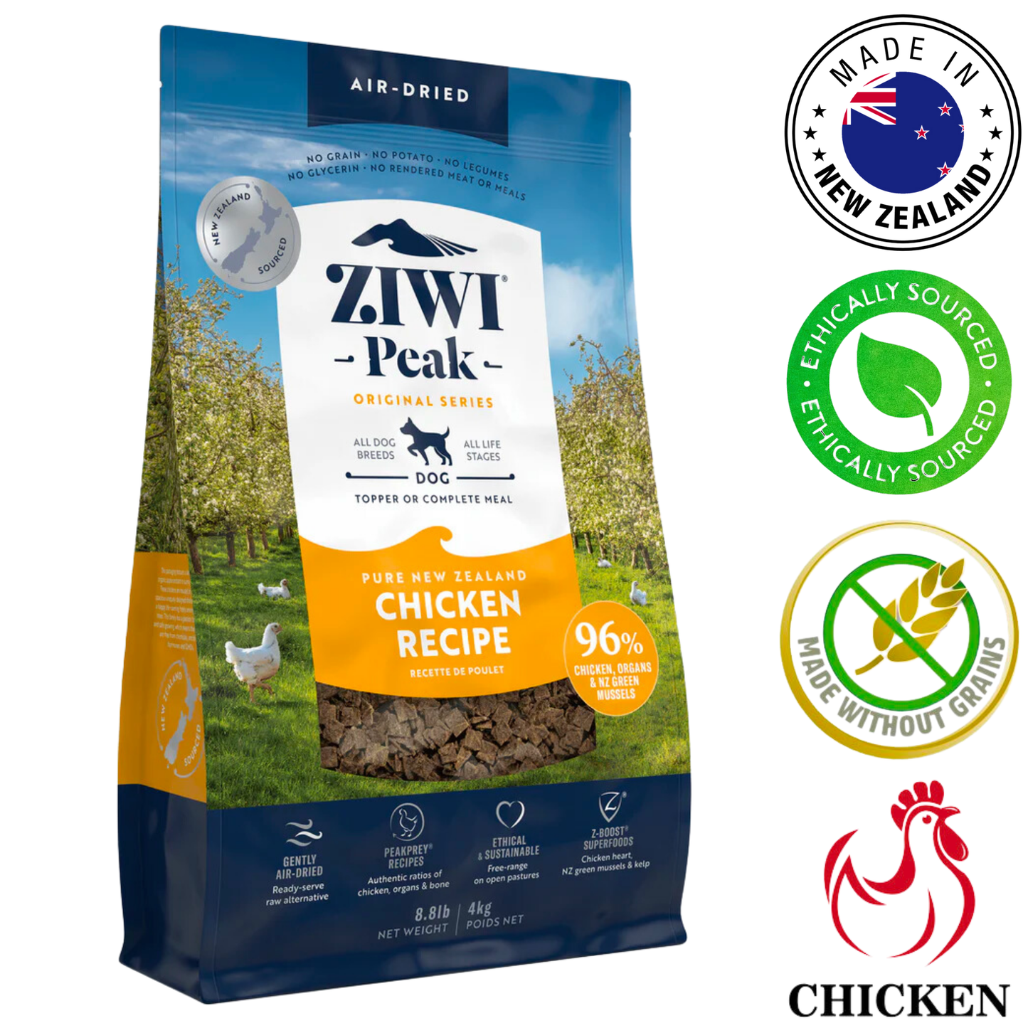 ZIWI - 鸡肉风干狗粮 - 454克