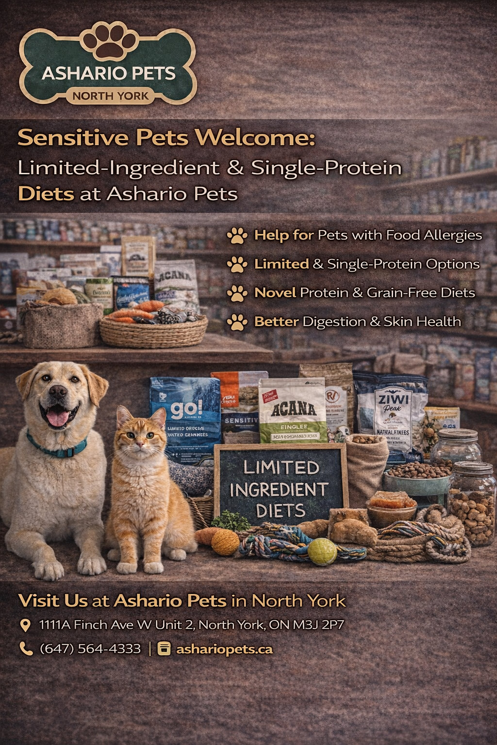 Sensitive Pets Welcome: Limited-Ingredient & Single-Protein Diets at Ashario Pets