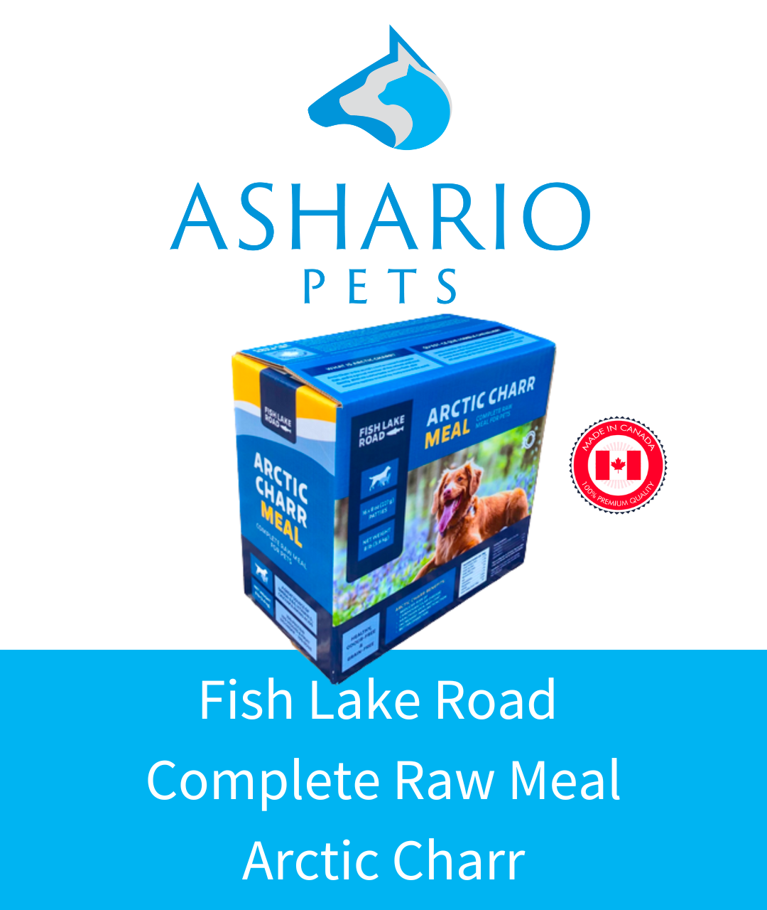Ashario Pets presents Fish Lake Road Complete Raw Meal - Arctic Charr, a superfood packed with essential nutrients for your pets.