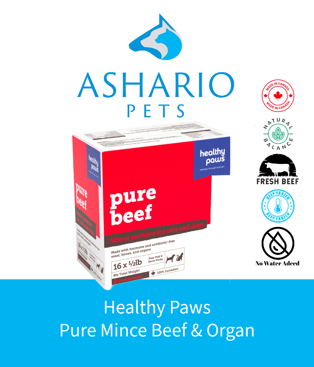 Indulge your pet with Healthy Paws Pure Mince Beef & Organ, a nutritious blend designed to support their overall health and vitality.