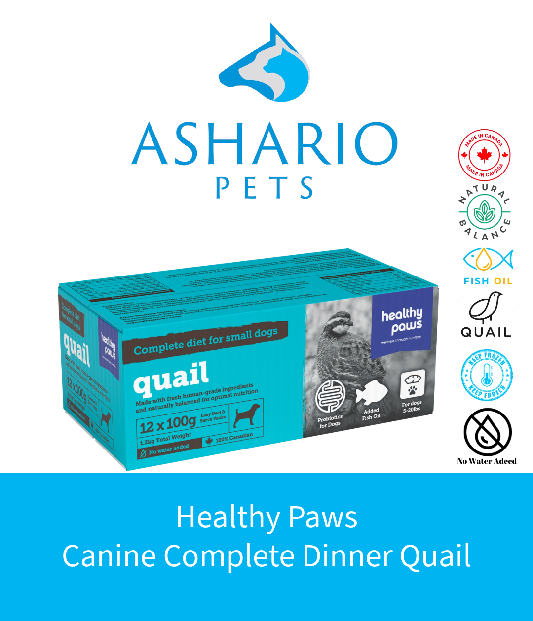 Healthy Paws Small Canine Complete Dinner Quail