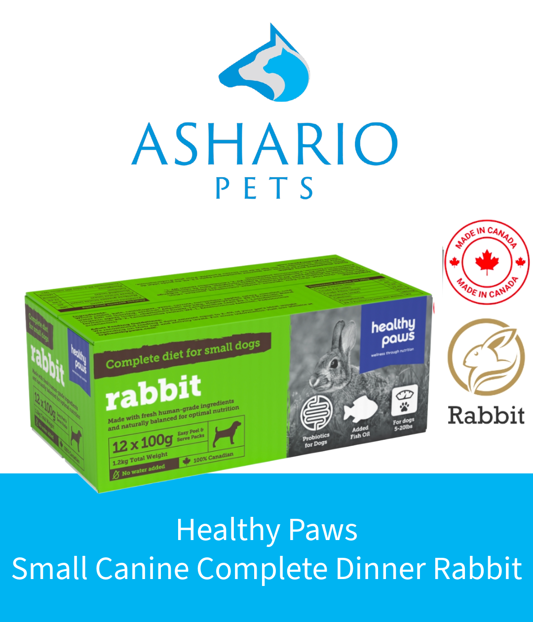 Healthy Paws Small Canine Complete Dinner Rabbit – AsharioPets
