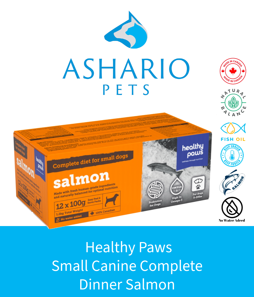 Uncover the goodness of Healthy Paws Small Canine Complete Dinner Salmon, available at Ashario Pets. 