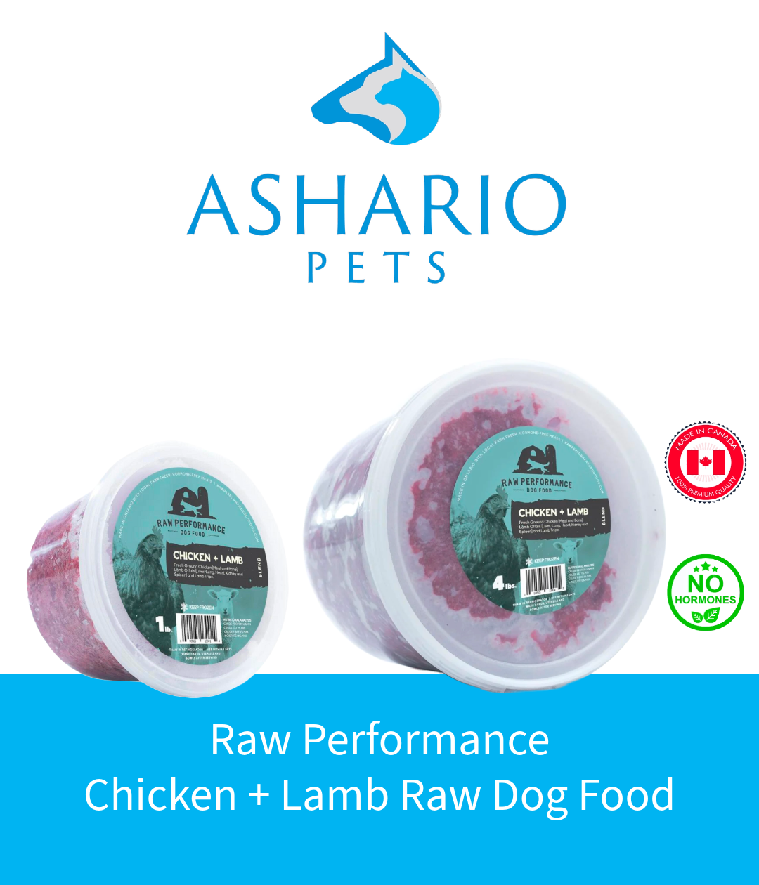 Elevate your pet's health with Ashario Pets Store's Raw Performance Chicken + Lamb Raw Dog Food