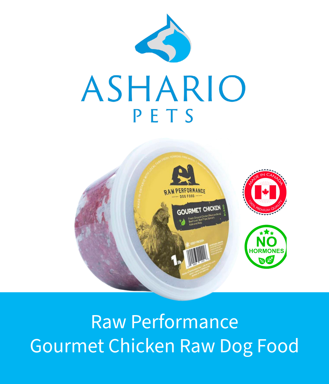 Elevate your dog's diet with Raw Performance Gourmet Chicken Raw Dog Food from Ashario Pets. 