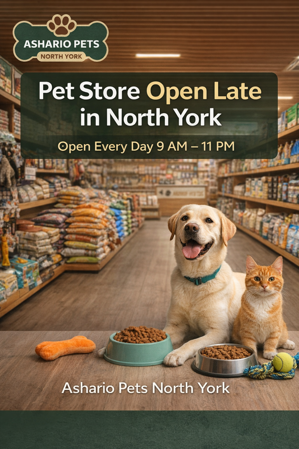 Pet Store Open Late in North York: Ashario Pets Serves You 365 Days a Year