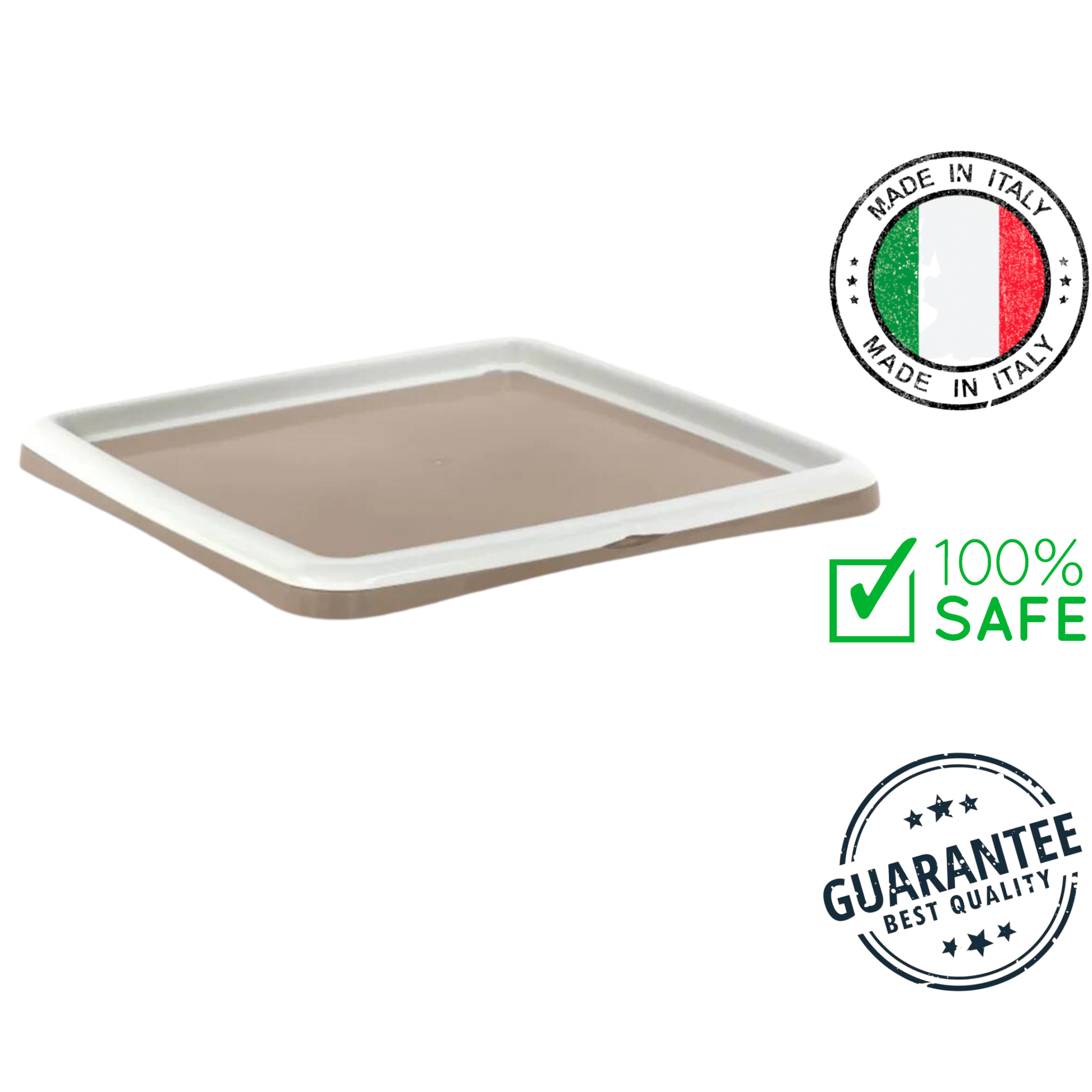 Bergamo Tray For Puppy Pads Taupe Dog 22 x 22 In - Practical puppy training tray with non-slip feet, ideal for keeping floors clean and protected.