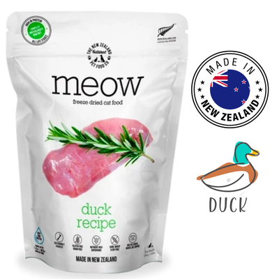 NZPF Meow Duck Freeze Dried Cat Food 50 Grams, nutritious freeze-dried food for cats. Made with high-quality duck, providing a complete and balanced diet.	