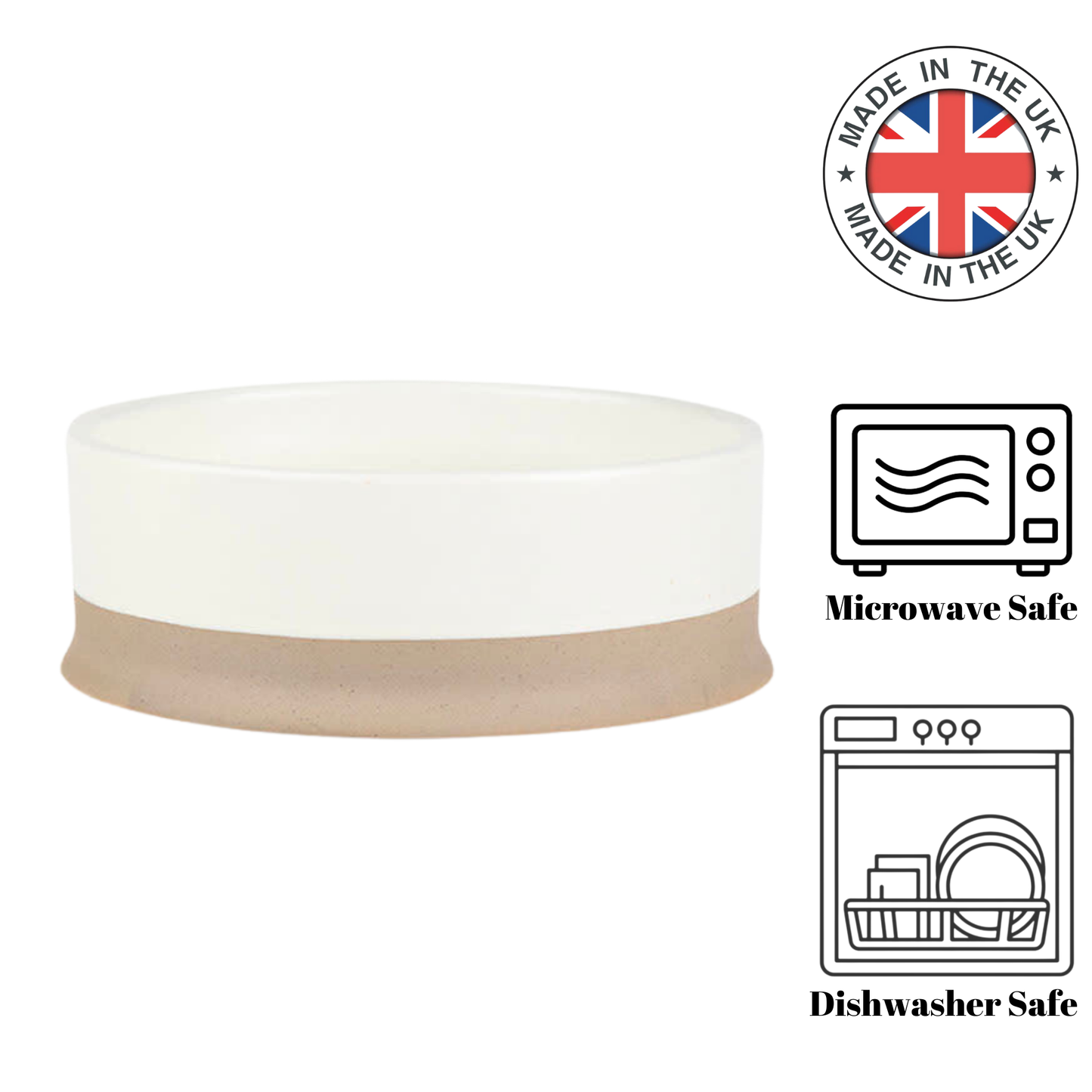 Scruffs Scandi Non-Tip Cream Bowl, 20 cm, a stable and stylish feeding bowl for pets available at North York pet stores.	