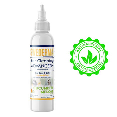 SWEDERMA Therapeutic Ear Cleaning ADVANCED+, 237 mL, provides advanced ear care for pets. Available at Toronto pet stores.	