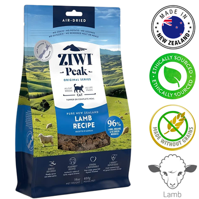 ZIWI Lamb Air Dried Cat Food, 400 Grams, a premium diet that offers essential nutrients for cats.	