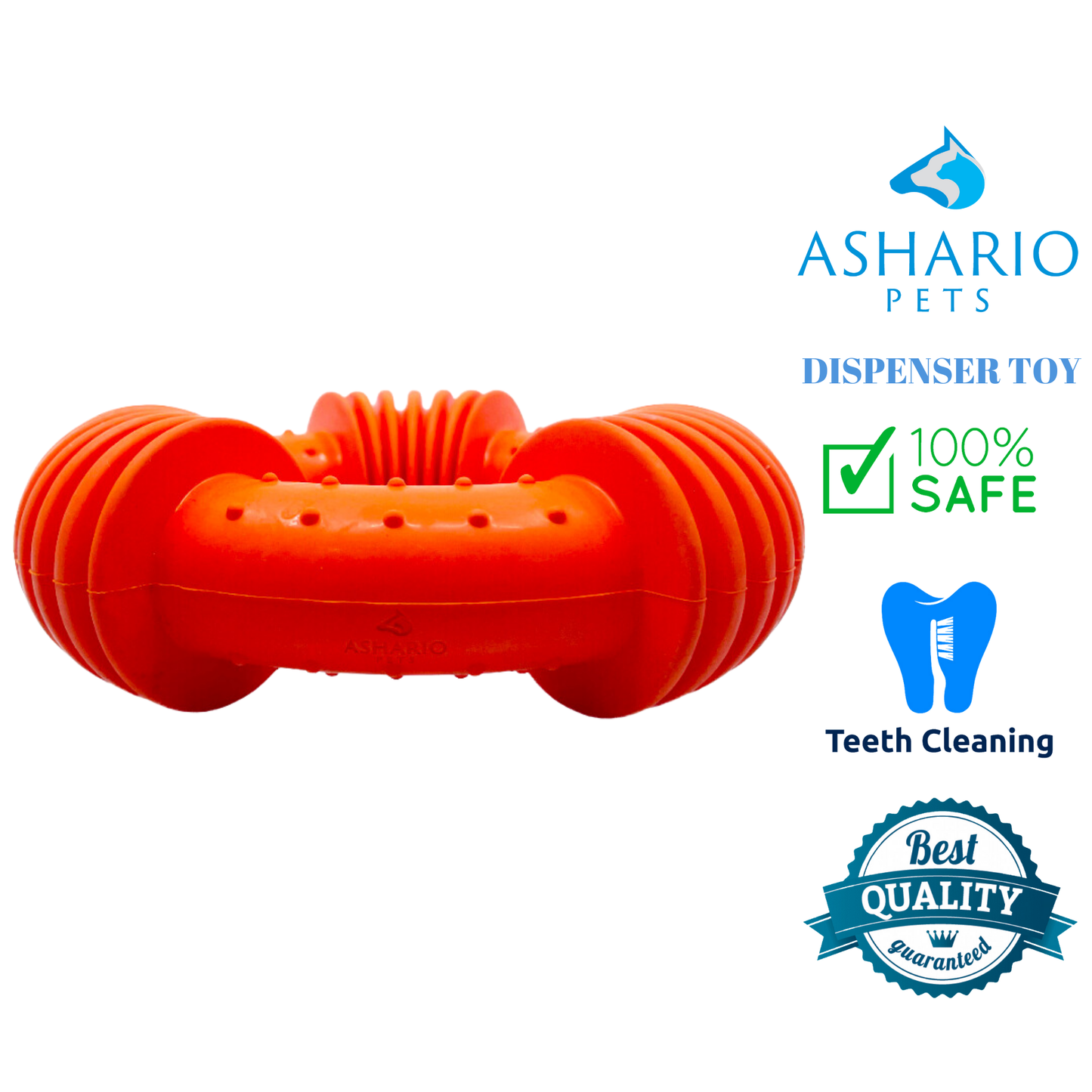 Ashario Pets - Pets Toy - Teeth Cleaning Ring - Small