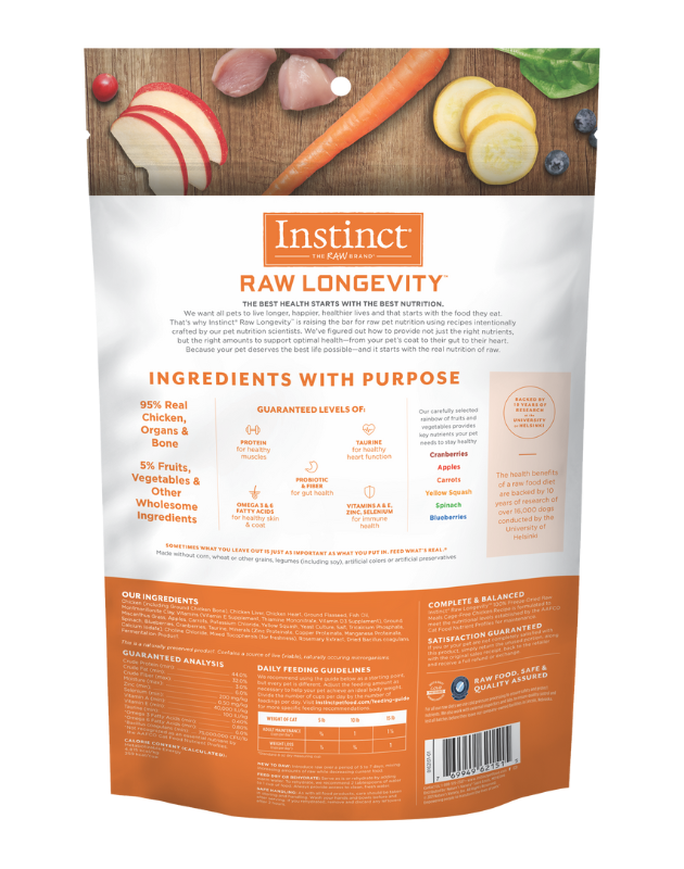 Instinct Raw Freeze Dried Raw Meals Adult Chicken Cat Food 9.5 Oz, supports overall health with raw nutrition. Perfect for pet stores in North York, Toronto.