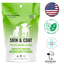 Canine Matrix Skin and Coat Mushroom Powder Dog and Cat 100g, organic mushroom blend promoting healthy skin and coat, supports immune health, easy-to-mix powder for daily use​​​​.