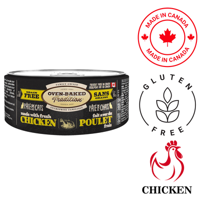 Oven-Baked Tradition Grain Free Chicken Pate Wet Cat Food 5.5 Oz, delicious grain-free wet cat food made with premium chicken. Ideal for cats with sensitive stomachs.	