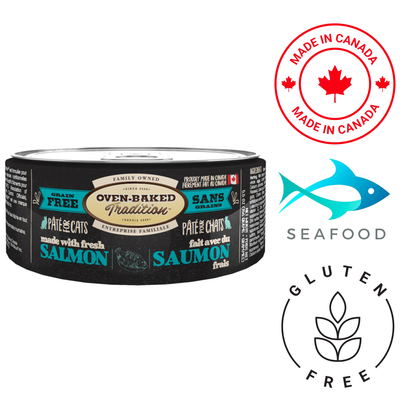 Oven-Baked Tradition Grain Free Salmon Pate Wet Cat Food 5.5 Oz, high-quality grain-free wet cat food made with salmon. Perfect for cats with dietary sensitivities.	