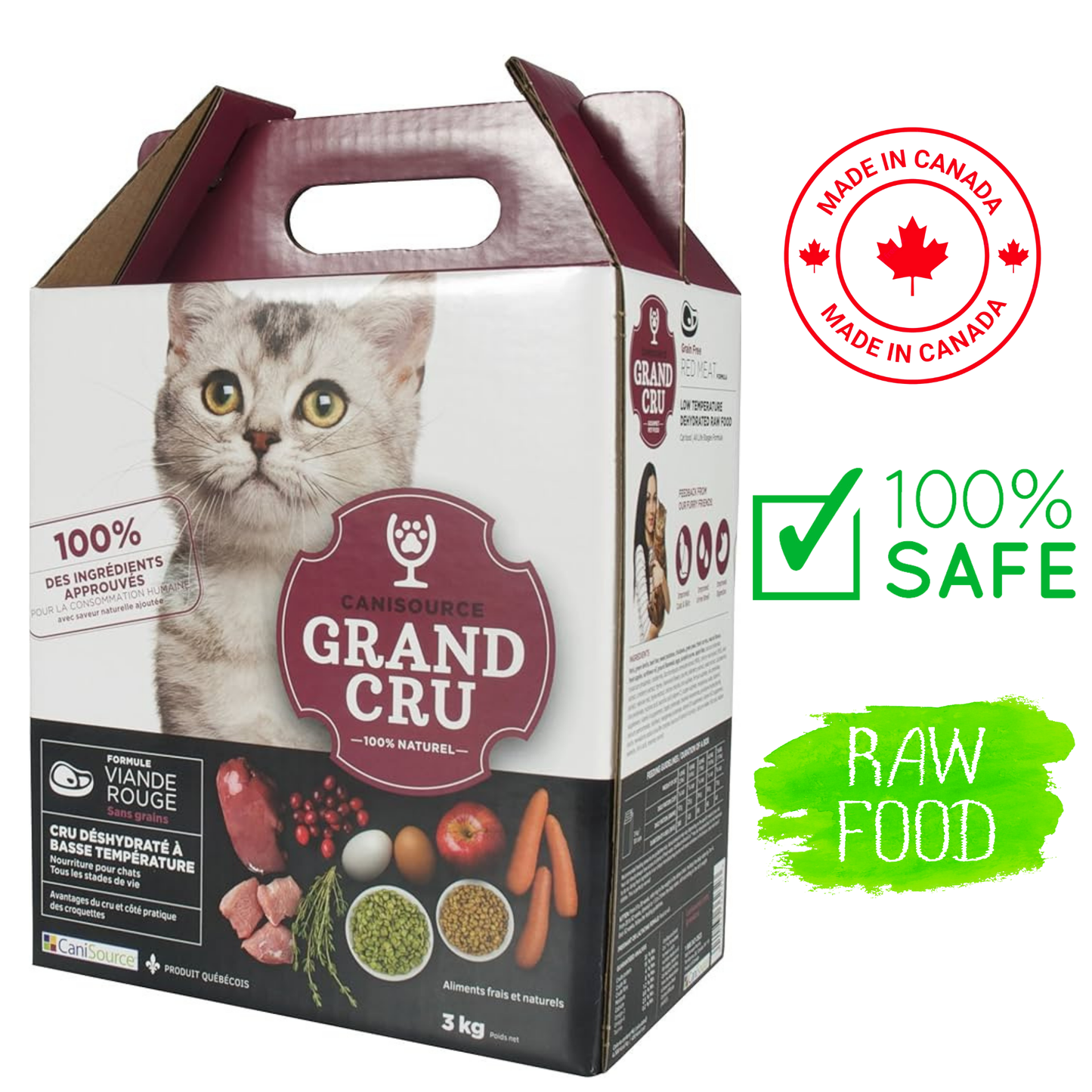 Grand Cru Dehydrated Raw Red Meat Cat Food, provides complete and balanced nutrition, rich in vitamins, suitable for all ages.