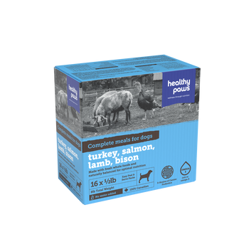 Healthy Paws Variety Pack, supports overall health with natural ingredients. Perfect for pet owners shopping for varied dog food at pet shops.